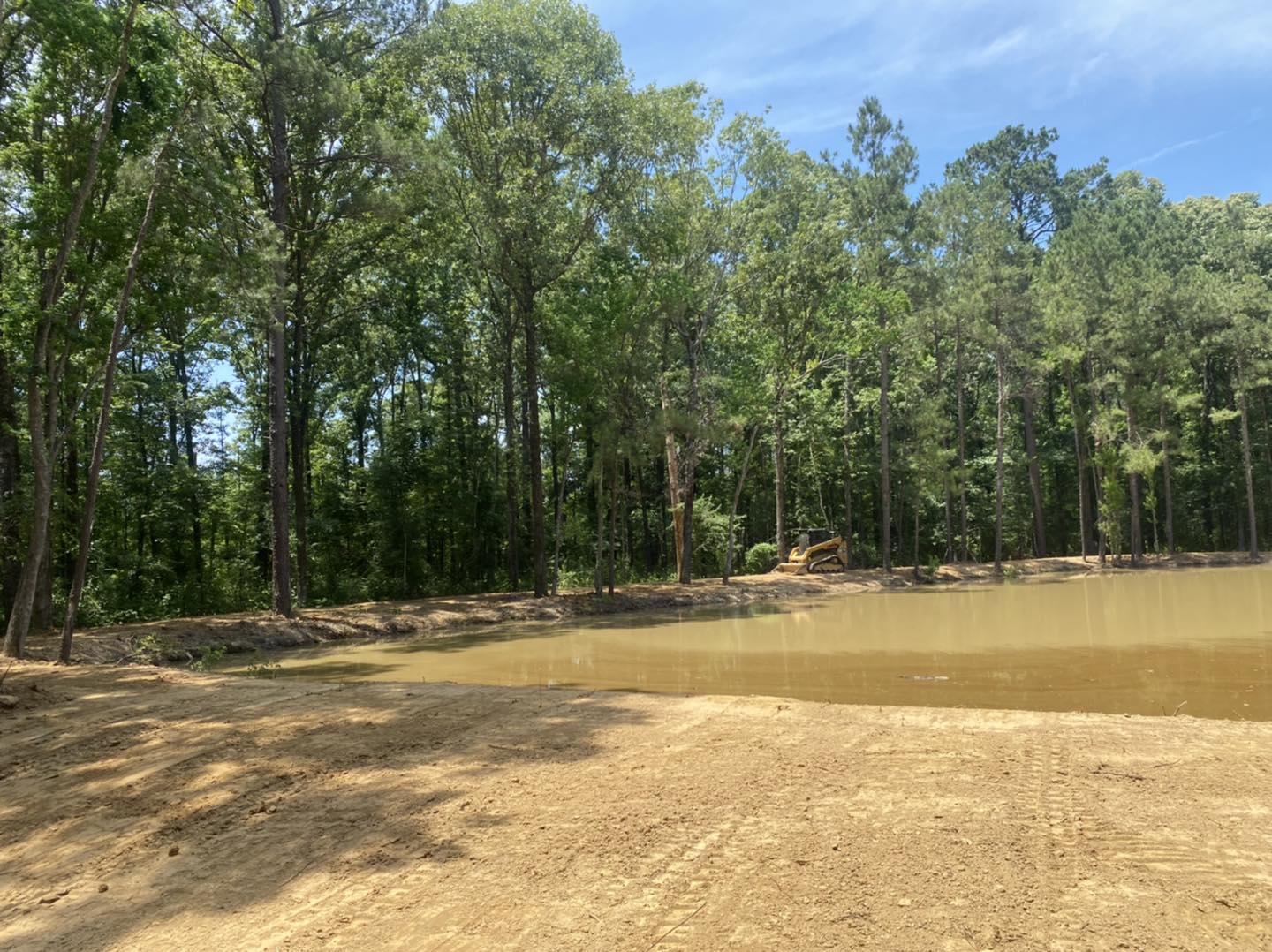 Pond construction site